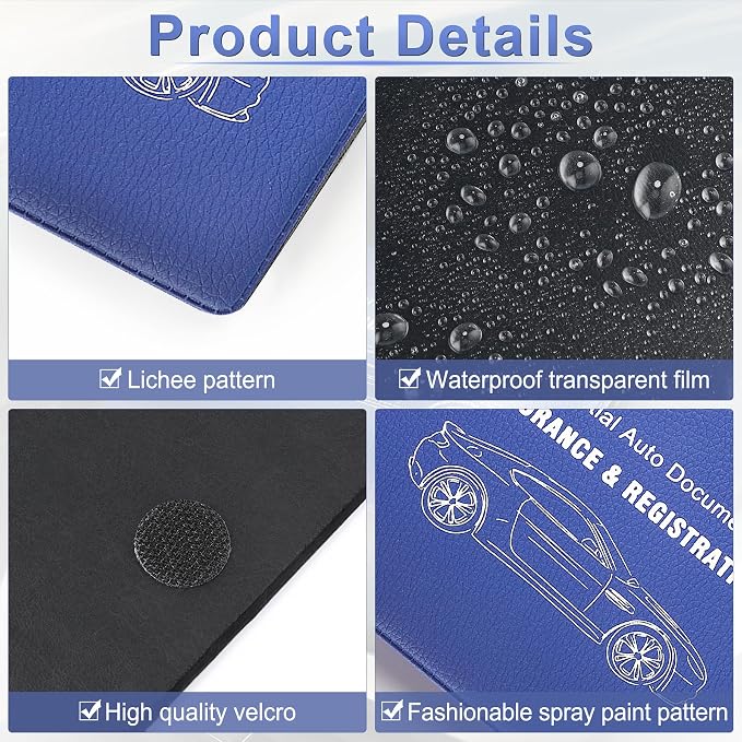 UYYE Car Registration and Insurance Card Holder, Vehicle Glove Box Car Organizer - Image 3