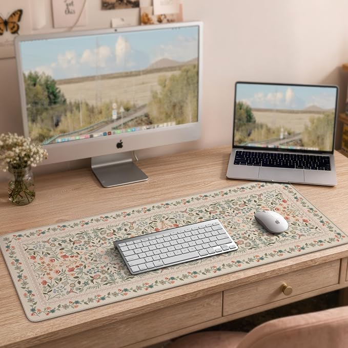 iCasso Aesthetic Floral Desk Mat, L Mouse Pads, Anti-Slip Mousepad - Image 8