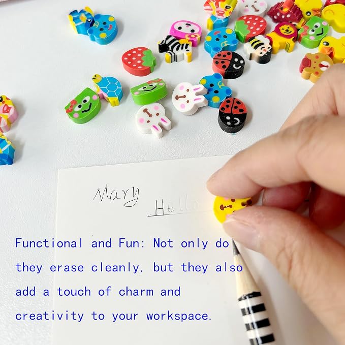 400PCS Cute Mini Erasers for Kids Bulk, Fun Erasers for Classroom Back to - Image 4