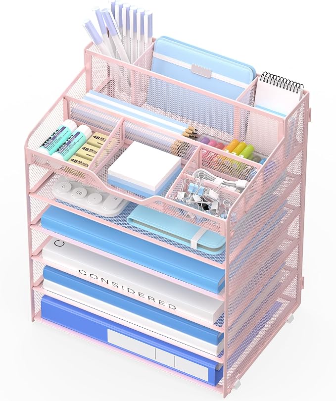 6 Tier Mesh Desk Organizer by OrgMate