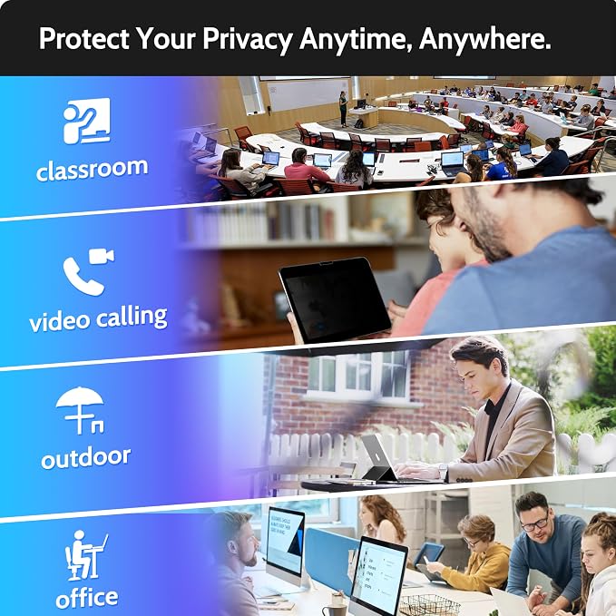 Peslv Privacy Screen Protector for iPad Pro 11 Inch M4/M5, Anti Glare Blue - Image 7