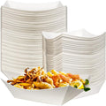 100 Pack 2lb Kraft Paper Food Trays, Waterproof Heavy-Duty Paper Food Boats by MotBach