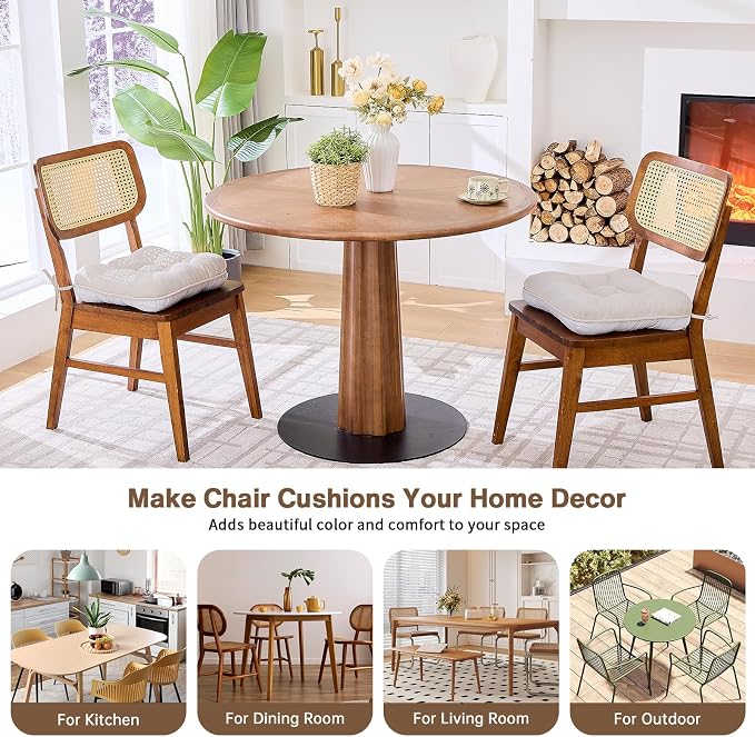 BETU Chair Cushions for Dining Chairs Set of 2, 3.5" Thick Kitchen Table Chair - Image 8