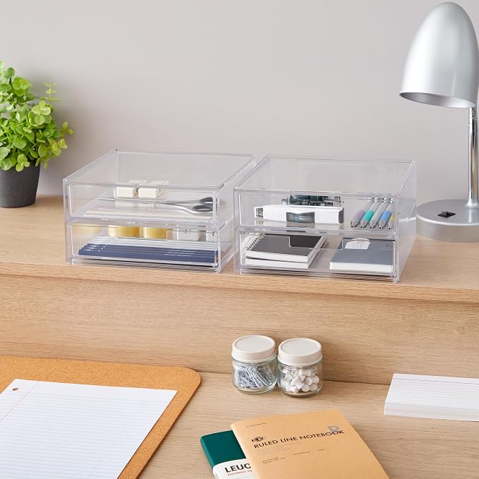 STORi Stackable Desk Drawer Organizer, 4 Wide Drawers - Image 5