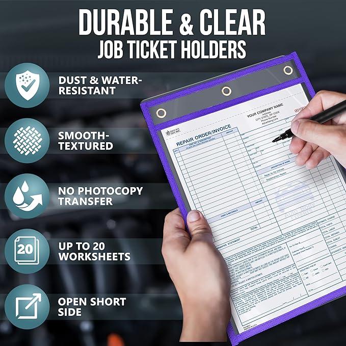 50 Pack Job Ticket Holders 9x12 inch - Image 3