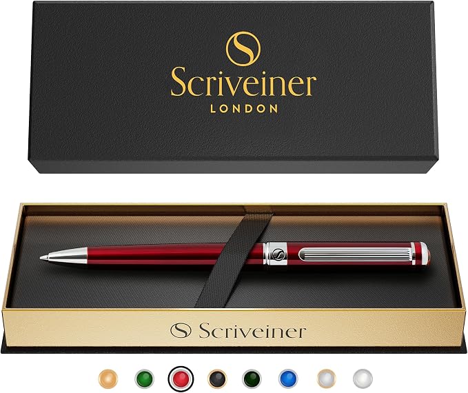 Scriveiner Deep Crimson Ballpoint Pen by Scriveiner