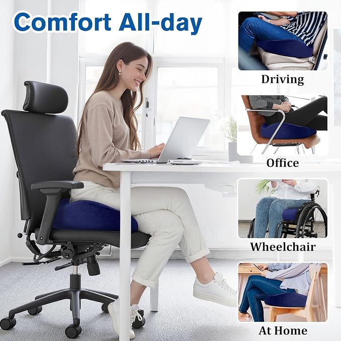 CushyOasis Seat Cushion, Gel Chair Cushions, Office Chair Cushions, Anti-Slip - Image 6