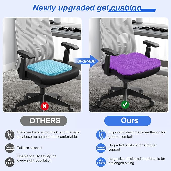 Thicken 19.7in Seat Cushion, Gel Seat Cushion - Image 4