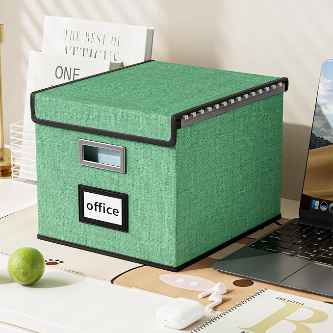 File Organizer Box with Lid, Collapsible File Folder Organizer - Image 4