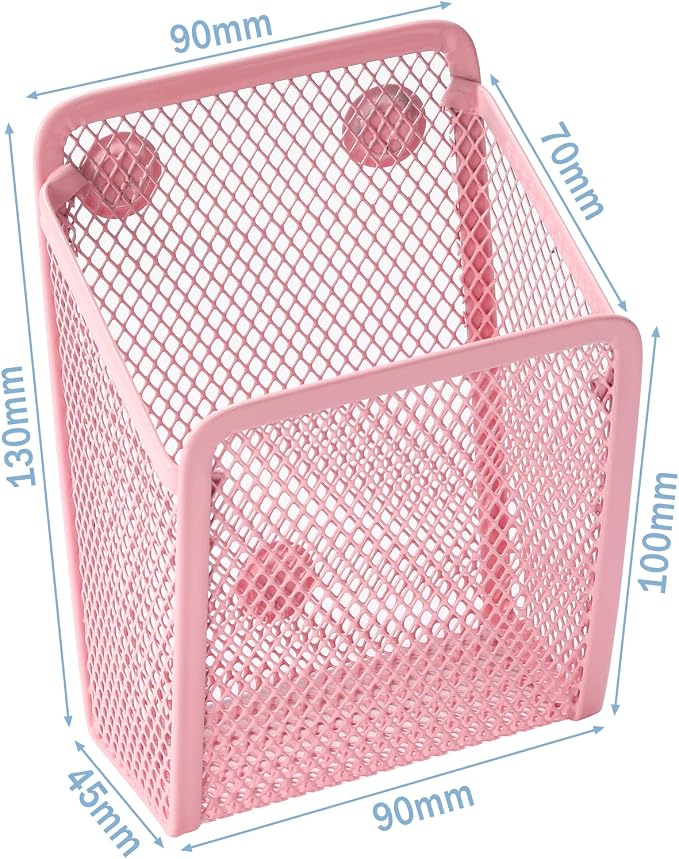 Magnetic Pencil Holder, Mesh Stainless Steel Pen Basket, Metal Writing Utensil - Image 3