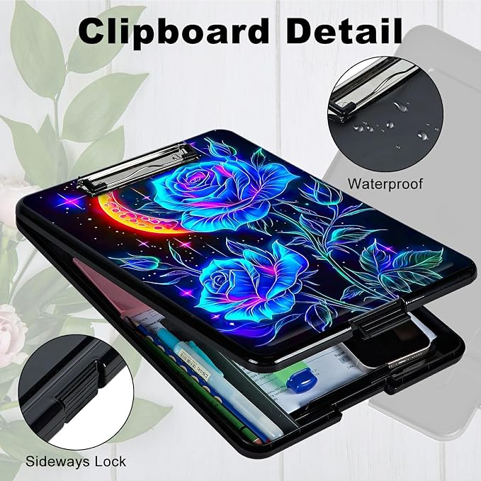 Blue Rose Moon A4 Clipboard - Image 3