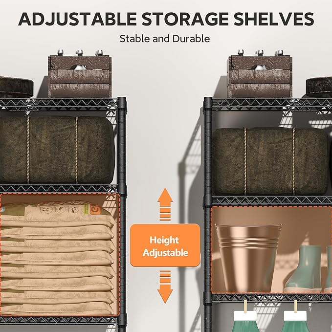 M MZG 2400LBS 35.5" W Standing Shelf Units Wire Rust-Proof Outdoor Storage - Image 4