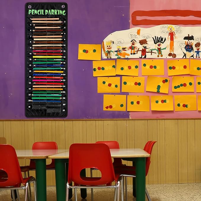 Sabary Pencil Parking Pocket for Classroom, Hanging Pencil Holder Wall - Image 3