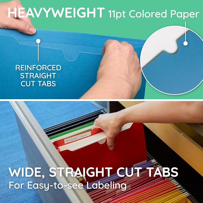 Blue Summit Supplies 2 Inch Expanding File Jacket Folders, 50 Pack, Colored - Image 4