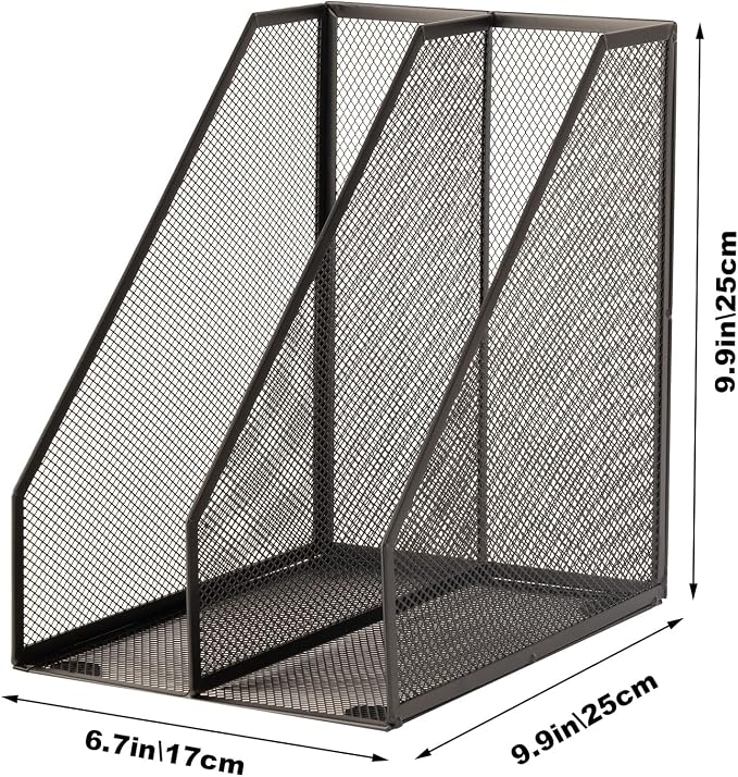 2 Set Magazine Holder Metal Wire, 2 Compartments Mesh File Holder - Image 6