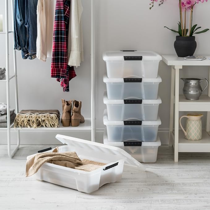 IRIS USA 27 Qt Stackable Plastic Storage Bins - Image 5