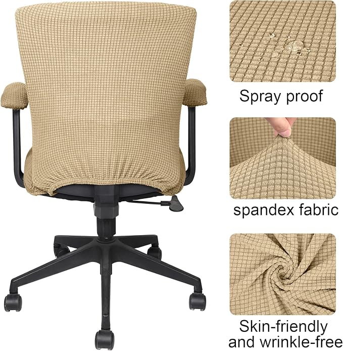 Tallew 4 Pcs Office Chair Covers Set Computer Universal Protective Stretchable - Image 3