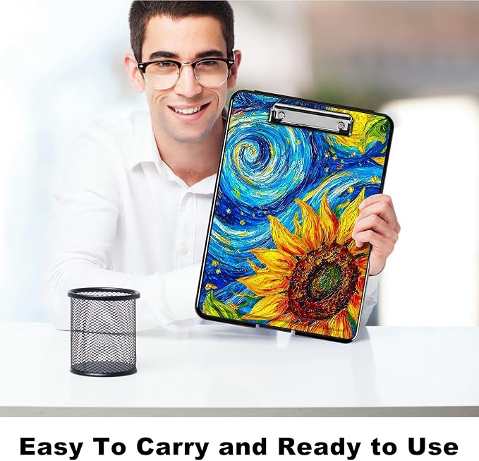 Starry Sunflower A4 Clipboard - Image 6