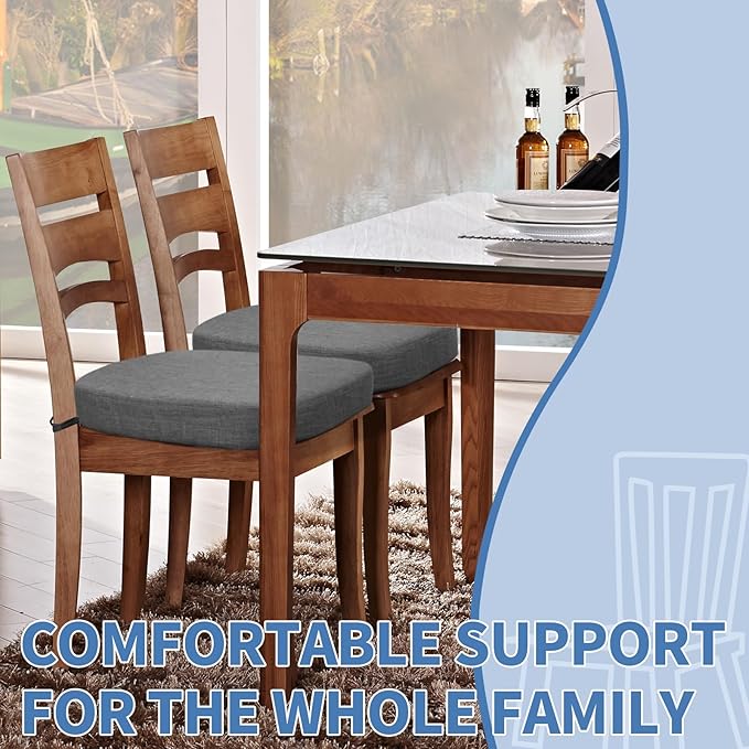 BUYUE Thickened 2.5" Dining Chair Cushions Set of 4, U-Shape High Density Foam - Image 2