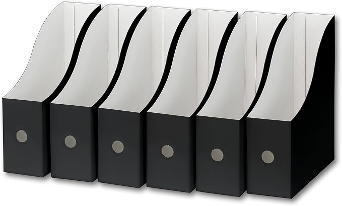 Simple Houseware 6-Pack Magazine File Holder Box, Foldable Cardboard Organizer - Image 2