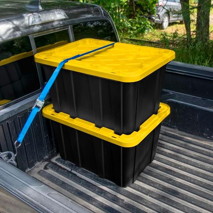 Sterilite 8-Pack 27 Gallon Industrial Storage Tote, Heavy-Duty Plastic Bins - Image 4