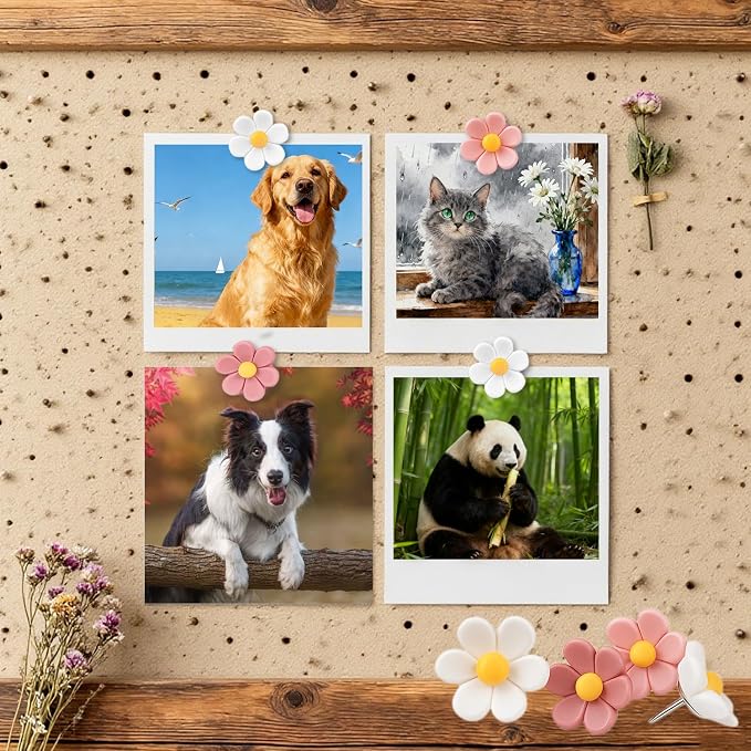 Cute Flower Push Pins, Photo Walls, Office & Home Decor - Image 6