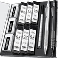 Four Candies 2PCS 0.5mm & 0.7 mm Metal Mechanical Pencils Set, 12 Erasers by FourCandies