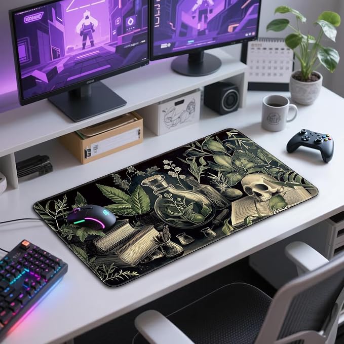 Gothic Dark Botanical Large Gaming Mouse Pad 31.5"x15.7"｜XXL Desk Mat, Non-Slip - Image 7