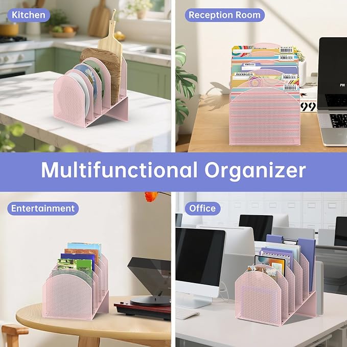 File Organizer for Desk, 5-Section Mesh Mail Holder, mail organizer and folder - Image 6