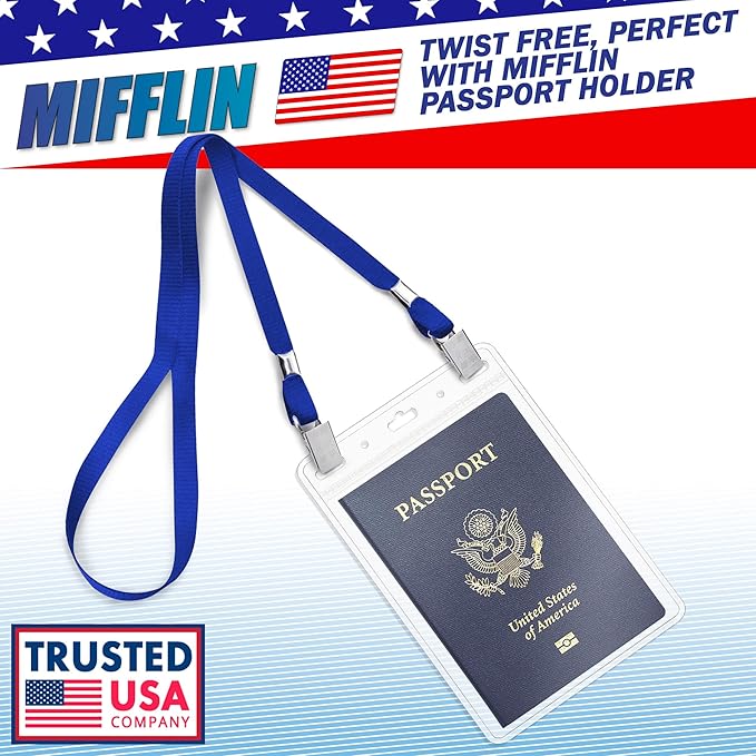 MIFFLIN-USA - Bulk Flat Lanyards w/Two Bulldog Clips - 39 Inch, 100 PK - - Image 2