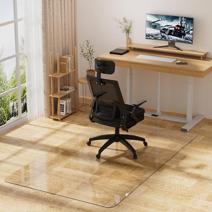 Office Chair Mat for Hard Floors 36 x 48 Inch, Transparent Under Desk Mat for by MZLCDW