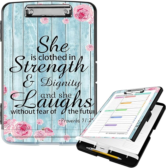 Clipboard with Storage High Capacity Plastic Nursing Clipboards with Pen Holder by Unknown