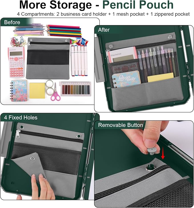 Thicker Clipboard with Storage, Internal Pen Pouch Included, A4 / Letter Size - Image 3