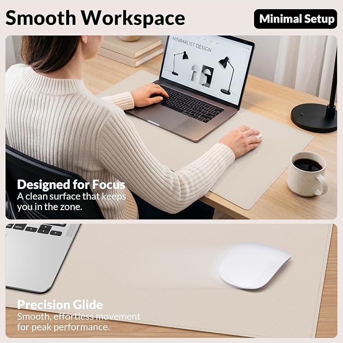 Leather Desk pad Protector, Large Desk mat - Image 5