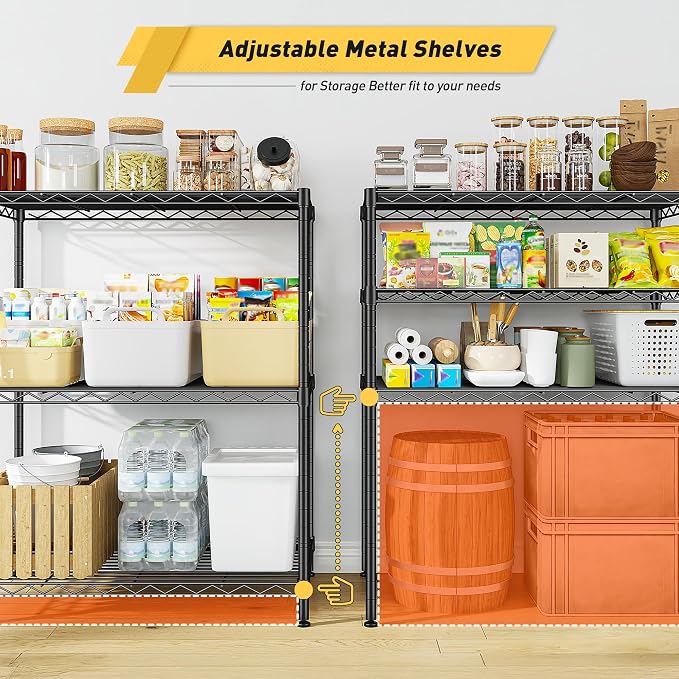 DurayLoly Storage Shelves Adjustable Wire Shelving Metal Wire Rack Shelving - Image 5