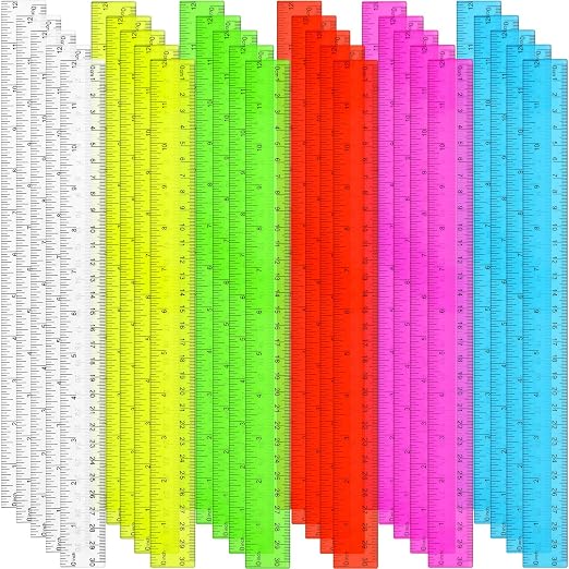Zonon 30 Pcs Clear Plastic Rulers Bulk 12 Inch Ruler by Zonon