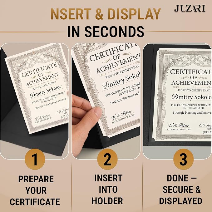 30 Pack Double Sided Certificate Holders 8.5x11 Black - Image 5