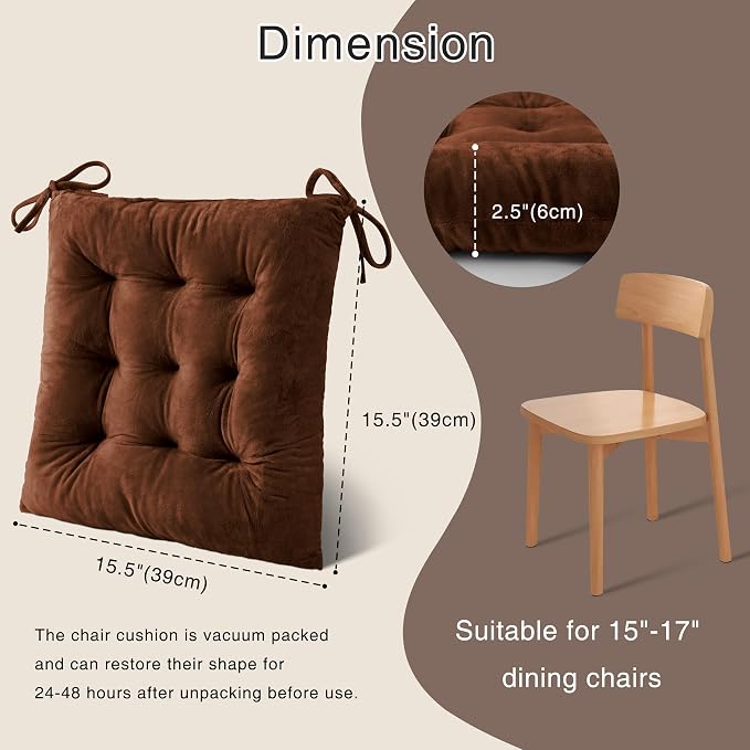 OVOV 1 Pack Chair Cushions for Dining Chairs Soft Seat Cushions for Kitchen - Image 2
