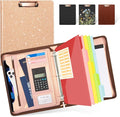 Ospelelf Clipboard with Storage, 3 Ring Binder with Zipper, Leather Padfolio by OspelelfOfficeSupplies