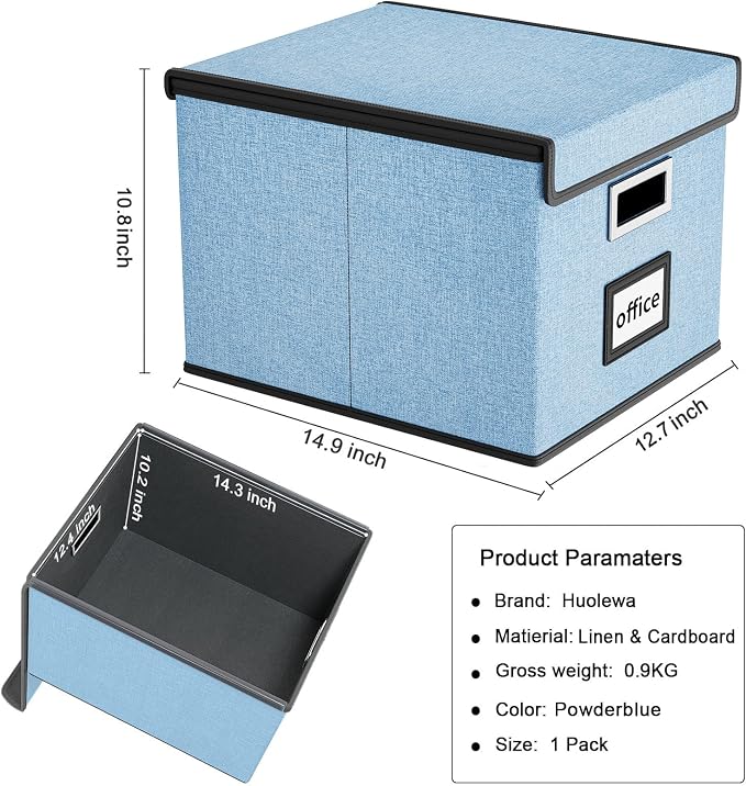 File Organizer Box with Lid, Collapsible File Folder Organizer - Image 6