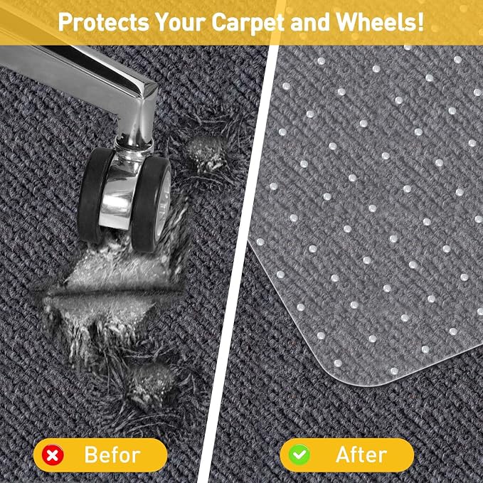 Heavy Duty Office Chair Mat for Carpet Floors & Desk Mat for Carpeted Floors - Image 5