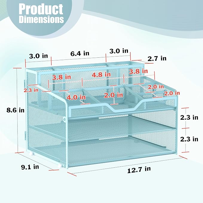 Docnest 3 Tier Mesh Desk Organizer - Image 3