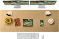 Bloss Gold Leather Desk Mat 47.2" x 16.9", Large Keyboard Pad by Bloss