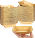 Oomcu 150 Pack 1/2 lb Disposable Kraft Brown Paper Food Boats Hot Dog Trays by Oomcu