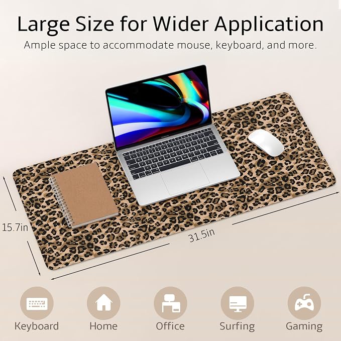 Mouse Pad Leather Desk Mat Large Keyboard Cute Office Desktop Computer Laptop - Image 2