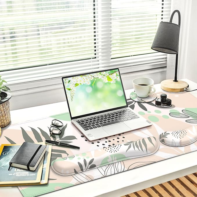 Gimars 4 in 1 Mouse Pad and Keyboard Wrist Rest Set, Large Mouse Pad - Image 2