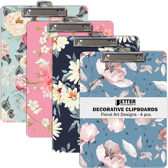 Better Office Products Fashion Clipboard, Standard A4 Letter Size, 12.5" x 9" by BetterOfficeProducts