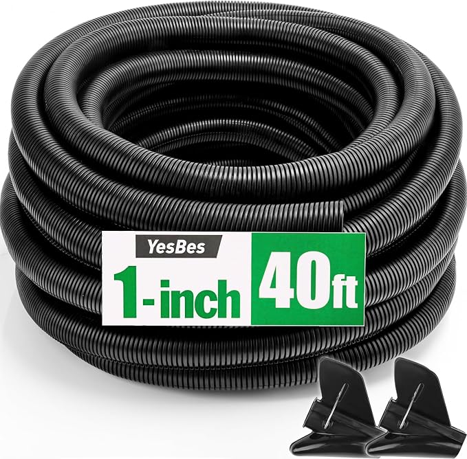 40 FT Wire Loom 1 Inch, Split Wire Loom Tubing Wire Conduit, Wire Protector by YesBes