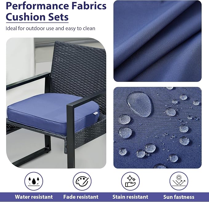 IPYNBAP Outdoor Chair Cushions Set of 4, Waterproof Outdoor Seat Cushions - Image 3