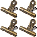 4 Pcs Metal Clips Large Bronze Bulldog Clips by Yolev